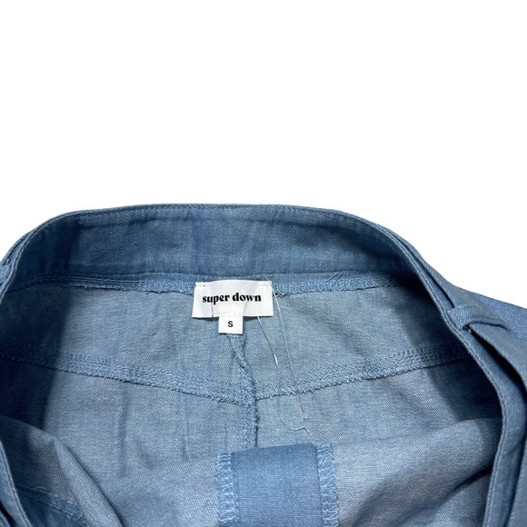 Revolve Superdown Tinley Blue Chambray Mini Skirt US S - Picture 4 of 10